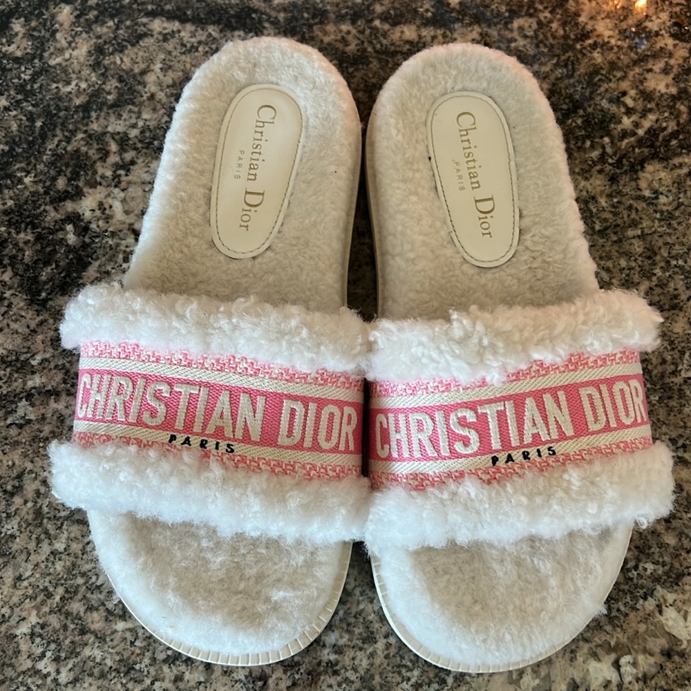 Christian Dior Shearling Slides - Picture 3 of 13